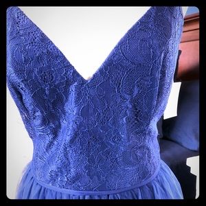 Navy Tea Length Bridesmaid Dress